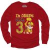 imagePaw Patrol Rubble 3rd Birthday Long Sleeve Shirt for Toddler Boys  Im Digging Being 3 Gift Tee for Three Year OldRed
