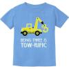 imageTstars  3rd Birthday Tractor Construction Party Toddler Kids TShirtCalifornia Blue