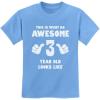 imageTstars 3rd Birthday Shirt What an Awesome 3 Year Old Looks Like Funny Kids TShirtCalifornia Blue