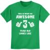 imageTstars 3rd Birthday Shirt What an Awesome 3 Year Old Looks Like Funny Kids TShirtGreen