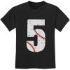 imageTstars Baseball 5th Birthday Shirt Boy Girl Gifts 5 Year Old Toddler Kids TShirtBlack