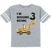 imageTstars Construction 3rd Birthday Shirt Boy Im Digging Being 3 Kids Jersey TShirtGray
