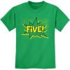 imageTstars Five 5th Birthday Shirt 5 Years Old Gifts Superhero Party Kids TShirt Small Green