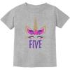 imageTstars Gift for 5 Year Old Girl Unicorn 5th Birthday Youth Kids TShirtGray