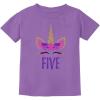 imageTstars Gift for 5 Year Old Girl Unicorn 5th Birthday Youth Kids TShirtViolet
