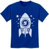 imageTstars Gift for Five Year Old 5th Birthday Space Rocket ToddlerInfant Kids TShirtBlue