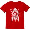 imageTstars Gift for Five Year Old 5th Birthday Space Rocket ToddlerInfant Kids TShirtRed