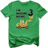 imageTstars Im Digging Being 3 Shirt  3rd Birthday Outfit with Digger Truck  Construction Tee for Toddler BoysGreen