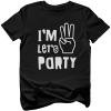 imageTstars Im Three Lets Party Shirt  Fun 3rd Birthday Tee for Toddler Boys and Girls Cute Kids Gift OutfitBlack