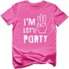 imageTstars Im Three Lets Party Shirt  Fun 3rd Birthday Tee for Toddler Boys and Girls Cute Kids Gift OutfitPink