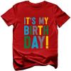 imageTstars Its My Birthday Dude Shirt 2nd 3rd 4th 5th Boys Girls Toddler Kids TShirtMy Birthday  Red