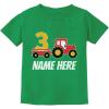 imageTstars Personalized 3rd Birthday Shirt Boy Construction Tractor Toddler Kids TShirtGreen