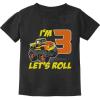 imageTstars Truck 3rd Birthday Shirt Boy Girl Gift for 3 Year Old Toddler Kids TShirtBlack