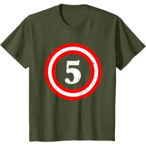 imageCaptain 5th Birthday  Gift for Five Years Old Youth Kids TShirtOlive Green