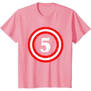 imageCaptain 5th Birthday  Gift for Five Years Old Youth Kids TShirtPink