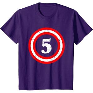 imageCaptain 5th Birthday  Gift for Five Years Old Youth Kids TShirtPurple