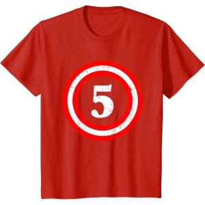 imageCaptain 5th Birthday  Gift for Five Years Old Youth Kids TShirtRed