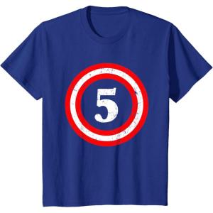 imageCaptain 5th Birthday  Gift for Five Years Old Youth Kids TShirtRoyal Blue