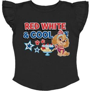 imagePaw Patrol Skye Toddler Birthday Girl Tee  Gift Idea for 3 or 4 Year Old Girls  Ruffle Sleeve Party Top4th of July  Black