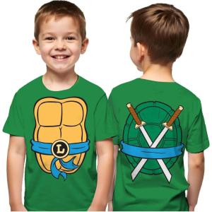 imageTMNT Party Tee for Boys  Cowabunga Ninja Turtles Pizza Shirt Gift for 4th 5th 6th Birthday Toddler KidsLeonardo  Green
