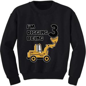 imageTstars 3rd Birthday  Bulldozer Construction Party Toddler ToddlerKids SweatshirtsBlack