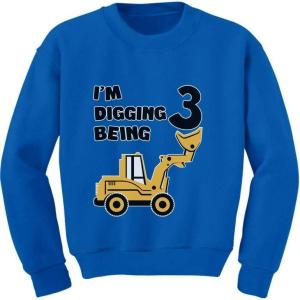 imageTstars 3rd Birthday  Bulldozer Construction Party Toddler ToddlerKids SweatshirtsBlue