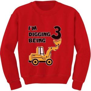 imageTstars 3rd Birthday  Bulldozer Construction Party Toddler ToddlerKids SweatshirtsRed