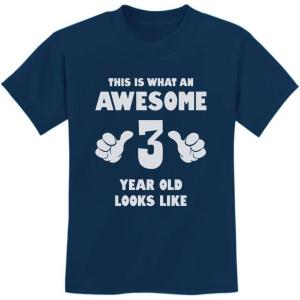 imageTstars 3rd Birthday Shirt What an Awesome 3 Year Old Looks Like Funny Kids TShirtNavy