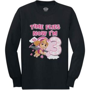 imageTstars Birthday Girl Paw Patrol Skye 3rd Birthday Gift Toddler Kids Long Sleeve TShirtBlack