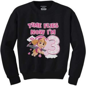 imageTstars Birthday Girl Paw Patrol Skye 3rd Birthday Gift Toddler Kids SweatshirtBlack