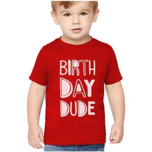 imageTstars Its My Birthday Dude Shirt 2nd 3rd 4th 5th Boys Girls Toddler Kids TShirtDude  Red