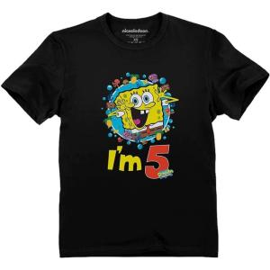 imageTstars Official Spongebob  4th Birthday Im 4 Toddler Kids TShirtBlack