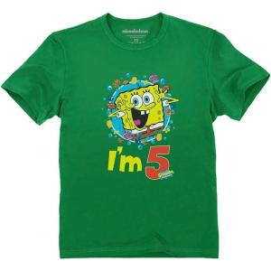 imageTstars Official Spongebob  4th Birthday Im 4 Toddler Kids TShirtGreen