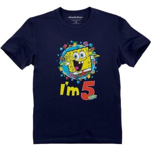 imageTstars Official Spongebob  4th Birthday Im 4 Toddler Kids TShirtNavy