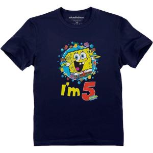 imageTstars Official Spongebob  5th Birthday Im 5 Toddler Kids TShirt 4T Navy