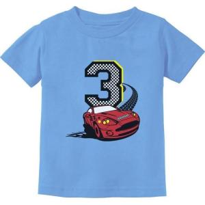imageTstars Race Car 3rd Birthday Shirt  Fun Gift Tee for 3YearOld Boys ampamp Girls Toddler Kids Racing Party OutfitCalifornia Blue
