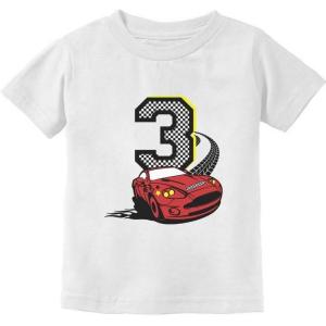 imageTstars Race Car 3rd Birthday Shirt  Fun Gift Tee for 3YearOld Boys ampamp Girls Toddler Kids Racing Party OutfitWhite