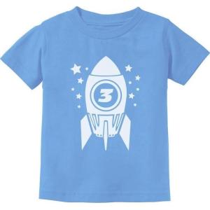 imageTstars Space Rocket 3rd Birthday Shirt Boy Girl 3 Year Old Infant Toddler Kids TShirtCalifornia Blue