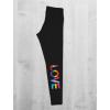 imageLove Pride Leggings for Women ampamp Teen Girls  LGBTQ Equality Gift  Heart Rainbow TightsLove  Black
