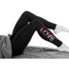 imageLove Pride Leggings for Women ampamp Teen Girls  LGBTQ Equality Gift  Heart Rainbow TightsLove  Black