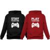 imageTstars Matching Couple Hoodies Set Play Together Stay Together Funny Gamer ValentineStay Black  Play Red