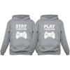 imageTstars Matching Couple Hoodies Set Play Together Stay Together Funny Gamer ValentineStay Gray  Play Gray