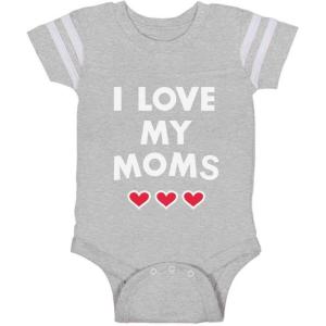 imageTstars I Love My Dads Pride Baby Outfit  Gift for Gay LGBT Parents  LGBTQ Rainbow Infant BodysuitMoms  Gray