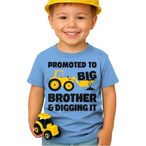imageTstars Promoted to Big Brother and Digging It TShirt  Toddler Kids Sibling Shirt  Pregnancy Reveal Gift for BoysCalifornia Blue