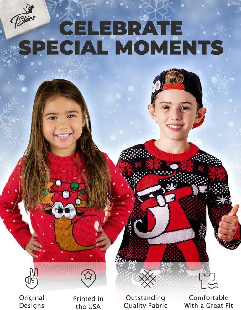 imageTstars Basketball Boys Ugly Christmas Sweater Style Sweatshirt Merry Swishmas Xmas Holiday Youth Kids SweatshirtsSwishmas  Red