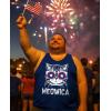 imageTstars American Flag Tank Top for Men  USA Patriotic 4th of July Shirt  Merica Sleeveless Tops for Memorial DayMeowica  Blue