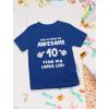 imageTstars Awesome 10 Year Old Birthday Shirt for Kids  Funny Gift for Boy or Girl Age 10  Youth Celebration TShirtBlue