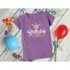 imageTstars Birthday Girl Shirt with Crown  Princess Tee Gift for Girls Age 3 to 9 Years Old  Kids Fitted TShirtLavender