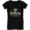 imageTstars Birthday Girl Shirt with Crown  Princess Tee Gift for Girls Age 3 to 9 Years Old  Kids Fitted TShirtBlack