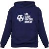 imageTstars Eat Sleep Soccer Repeat Hoodie  Sporty Sweatshirt Men ampamp Boys  Gift for Coaches Teen Players and Sports FansBlue